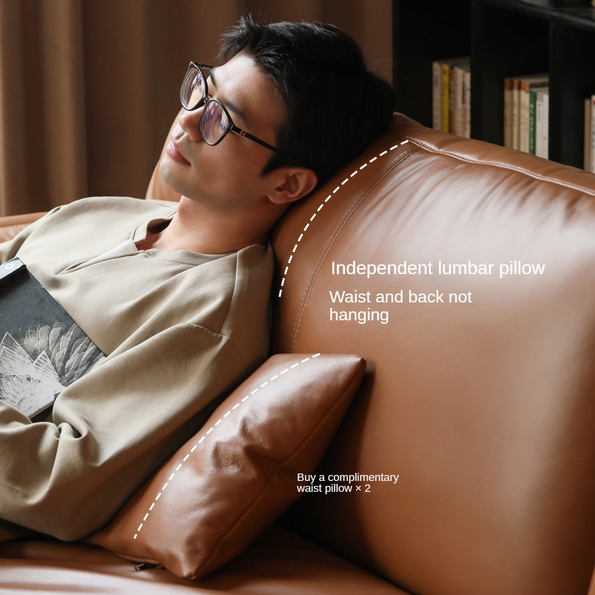 Leather Italian Minimalist Sofa.