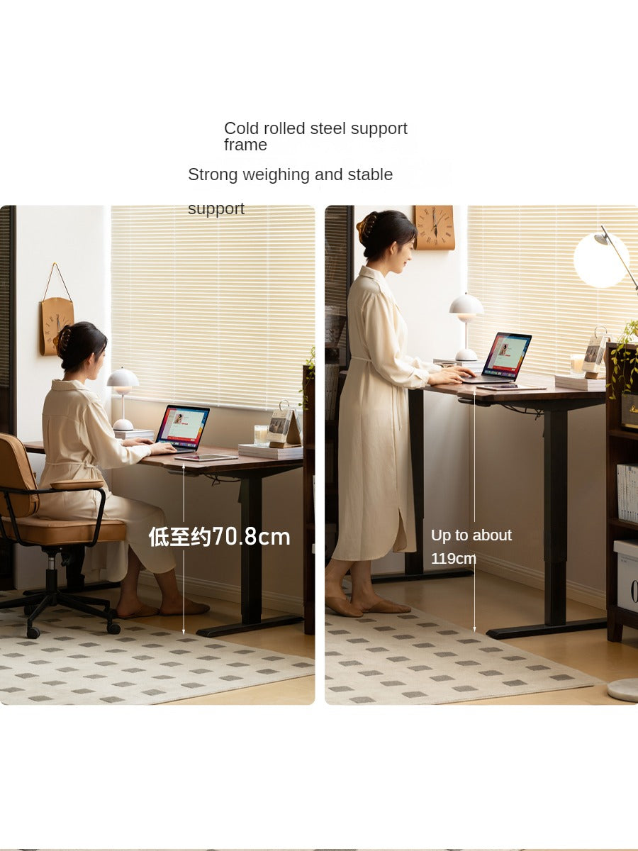 Ash, Sandalwood, Black Walnut Solid Wood Electric Elevating Office Desk