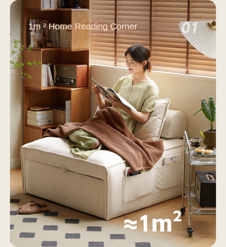 Fabric Cream Style Single Retractable Bed.