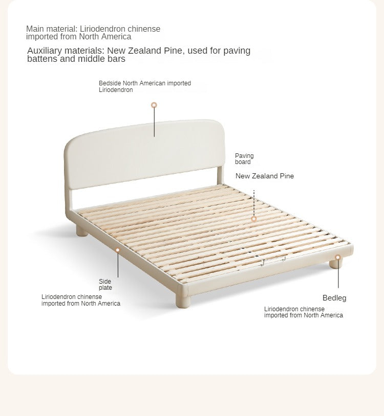 Poplar Solid Wood French Cream Style Bed