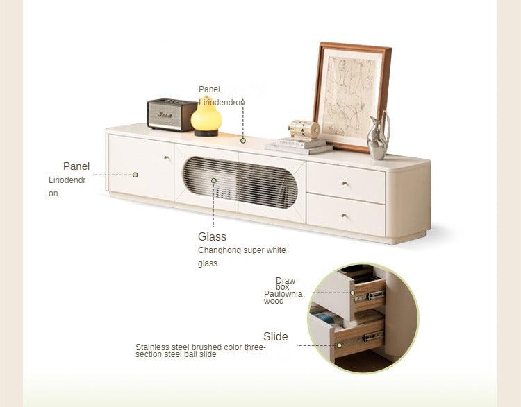 Poplar Solid Wood Floor Cream Style Rock Board Coffee Table