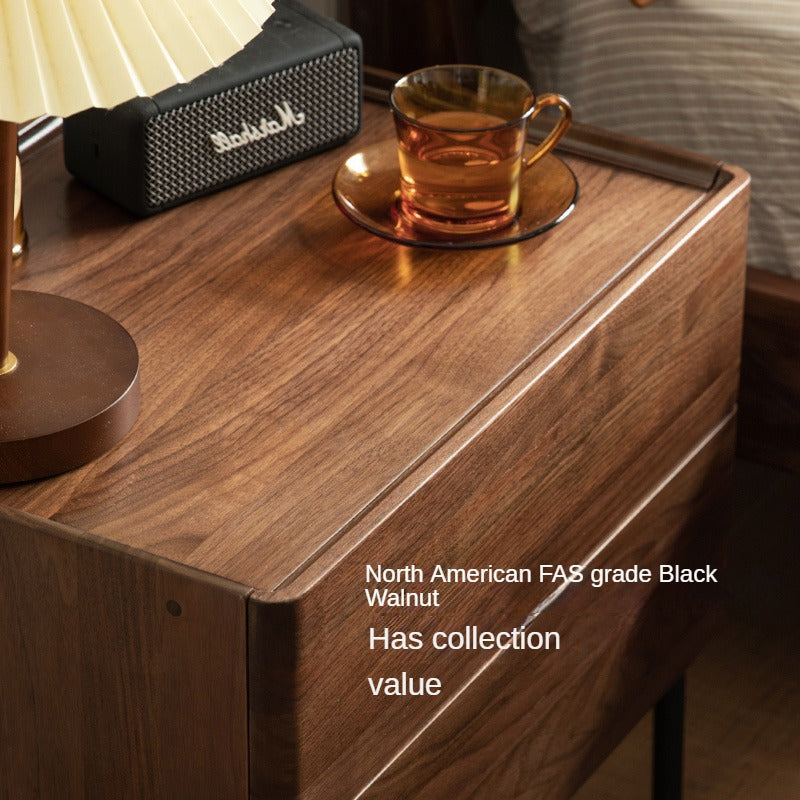 Black Walnut, Oak, South American Walnut Solid Wood Nightstand.