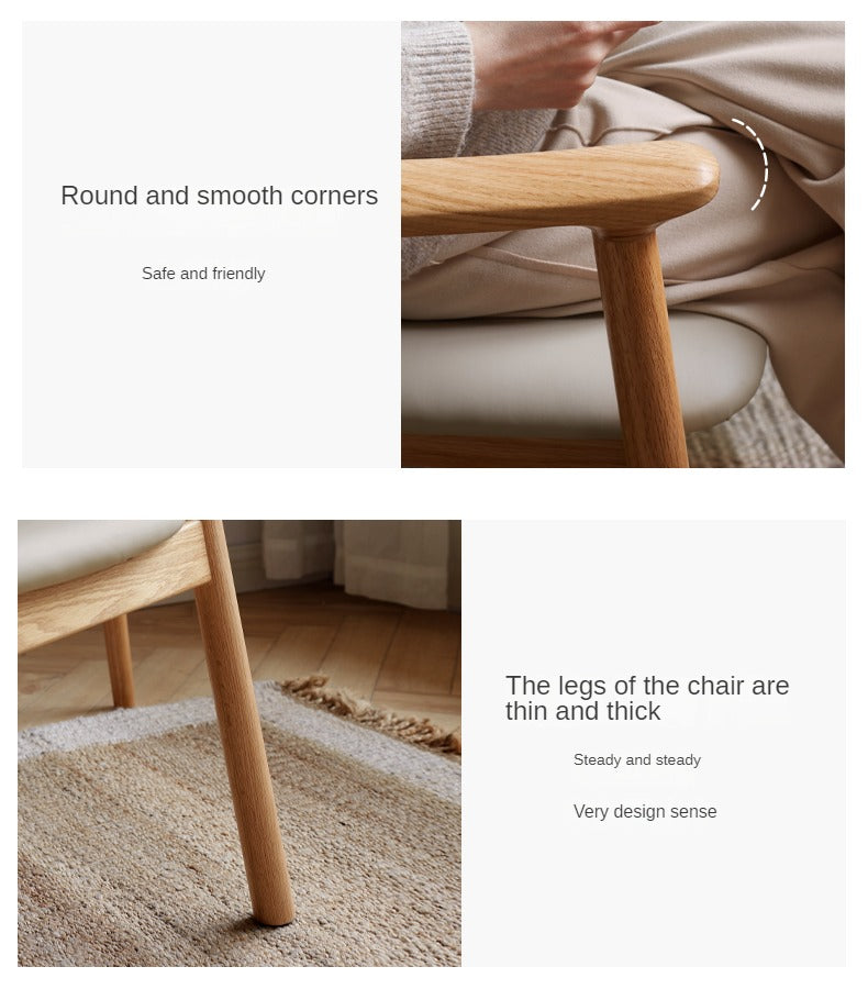 Oak Solid Wood Leisure Armchair