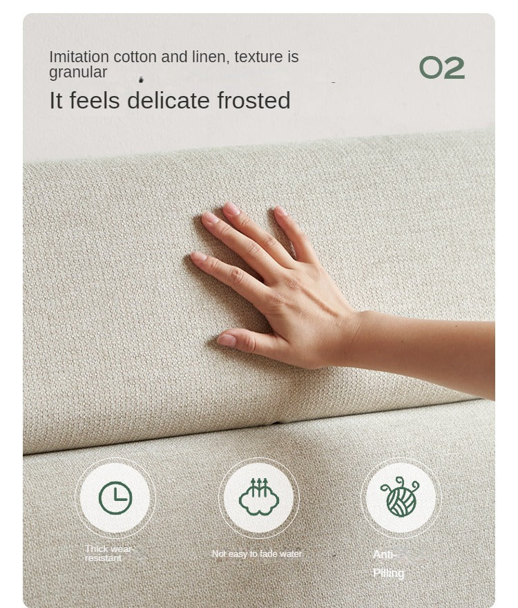 Ash Solid Wood L-Shaped Fabric Sofa with Adjustable Headrests