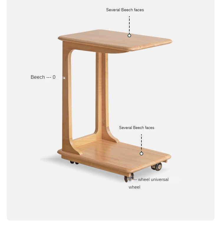 Cherry, Beech, Black Walnut, Solid Rubberwood Chic C-Shaped Side Table