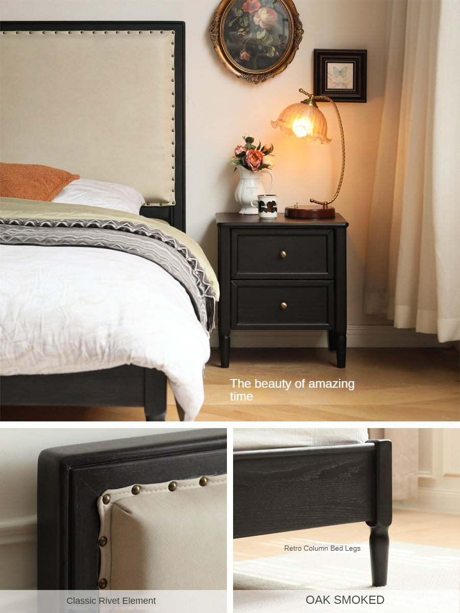 Oak Solid Wood Technology Cloth American Soft Back Bed