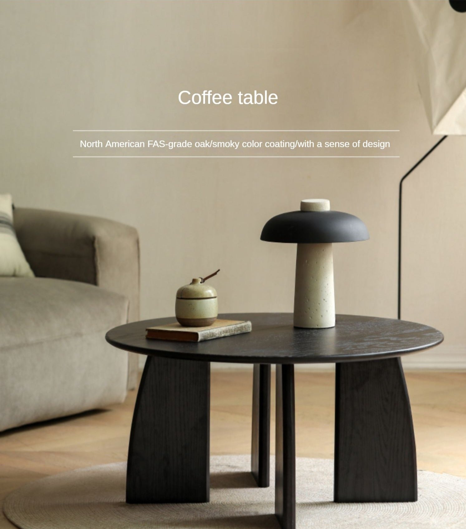 Oak Solid Wood Coffee Table Smoky