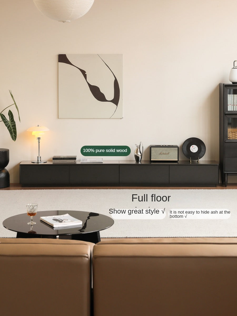 Poplar Solid Wood Floor Storage TV Cabinet.