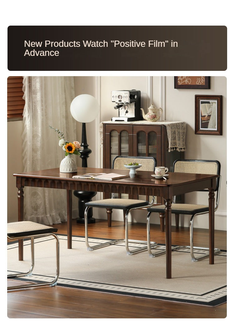 Black Walnut, Poplar, Cherry Solid Wood American Retro Rectangular Dining Table