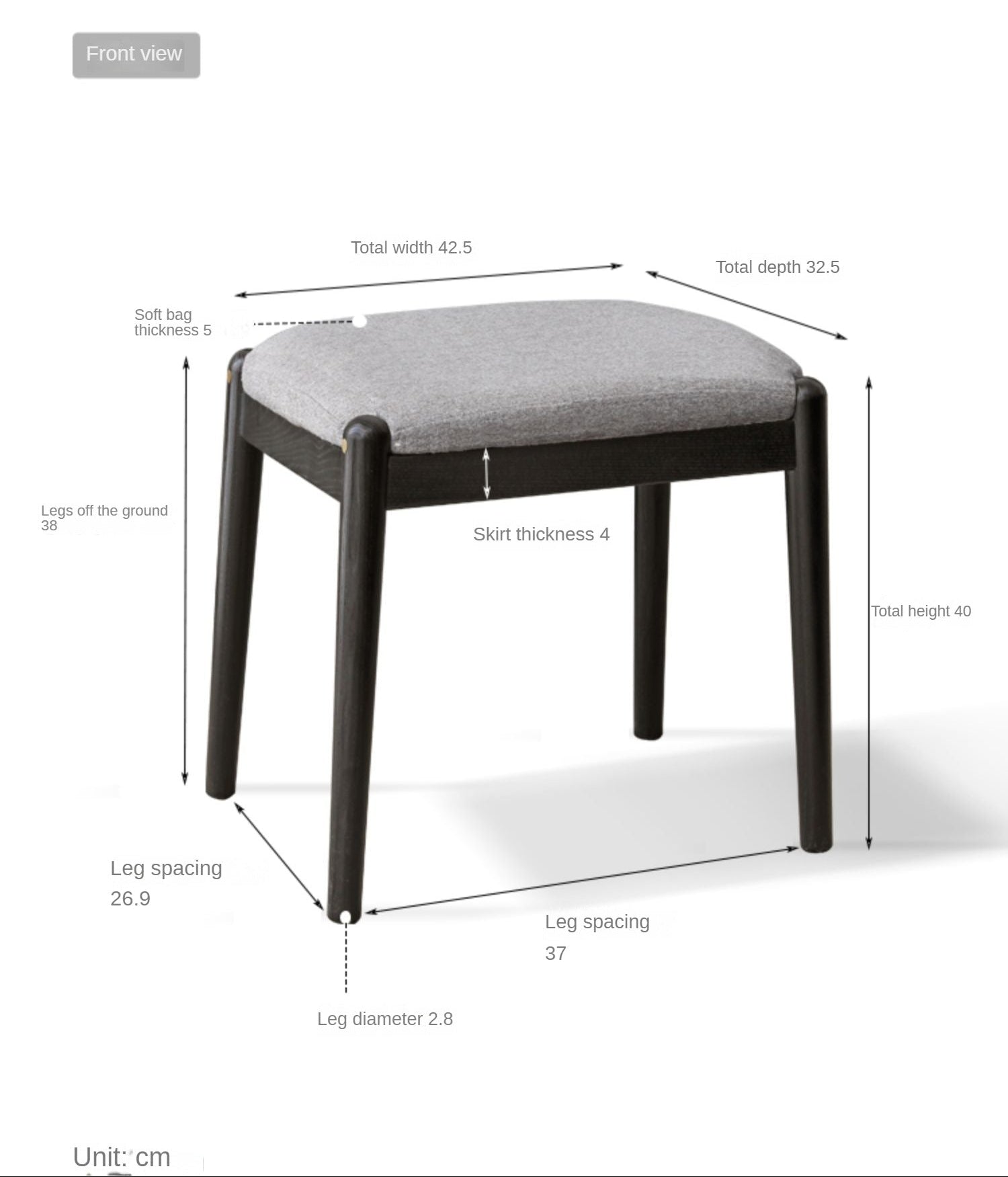 Oak Solid Wood Makeup Stool