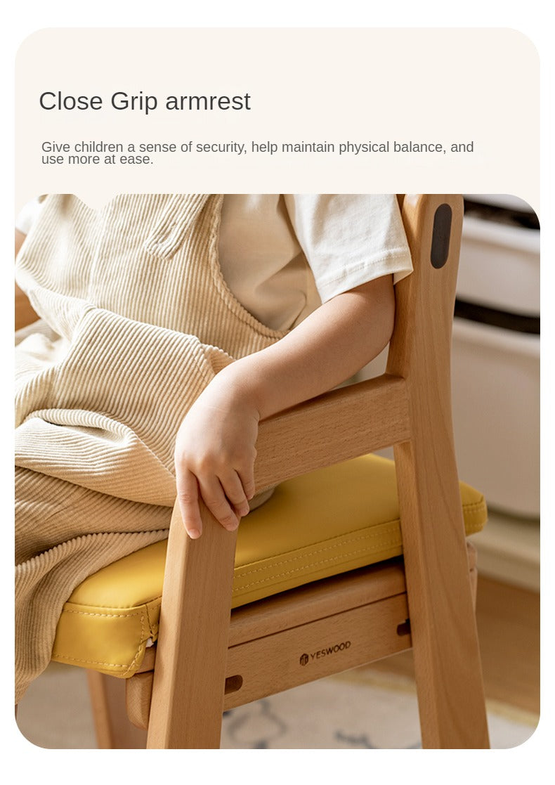 Beech Solid Wood Children's Adjustable Lift Chair.