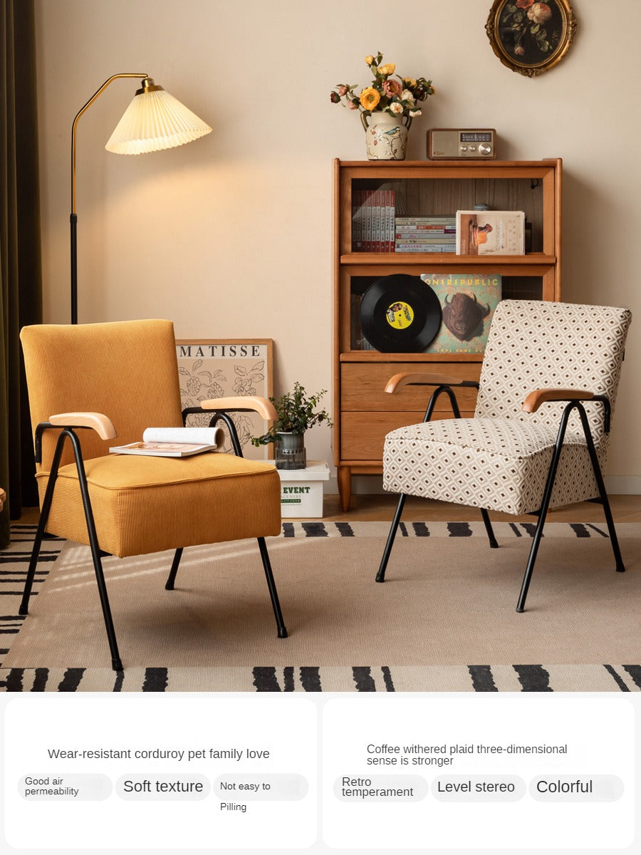 Fabric Sofa Chair Retro Leisure Armchair.