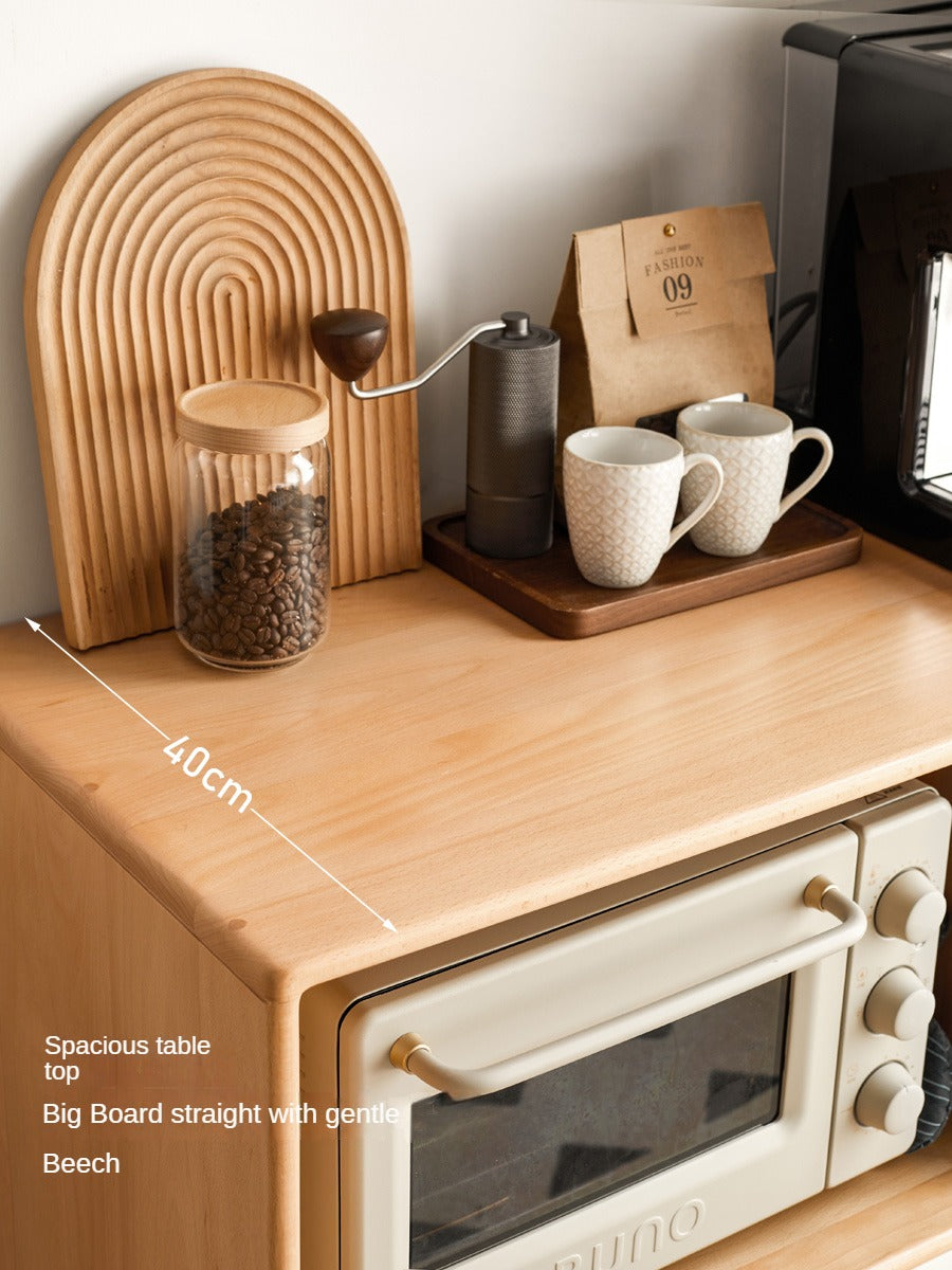 Beech Solid Wood Meal White Storage Cabinet