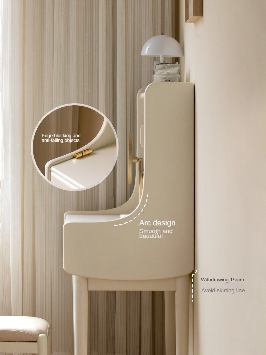 Ash Solid Wood Cream Style Vanity Table.