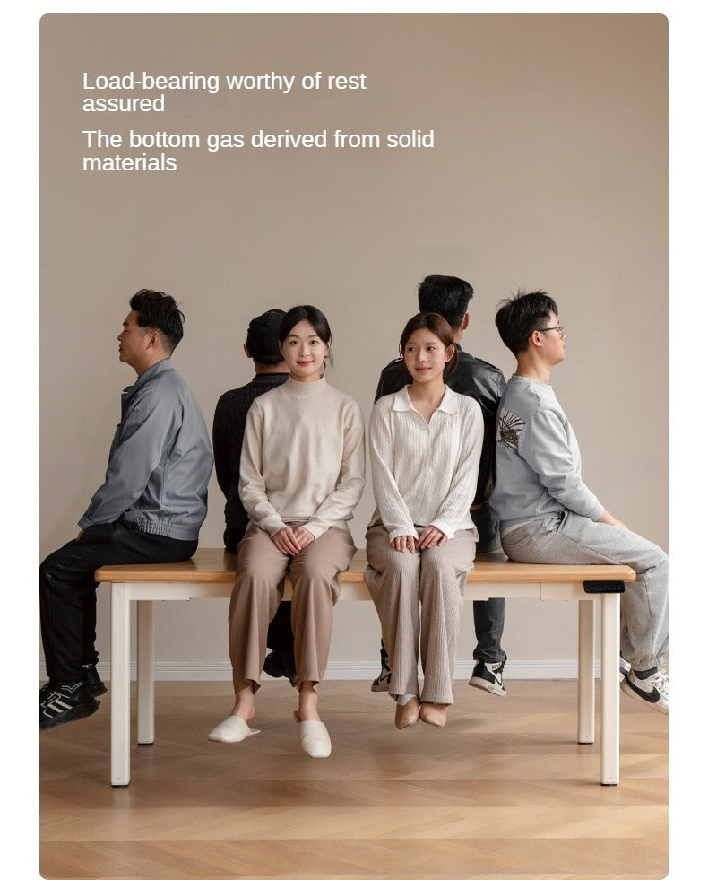 Oak Solid Wood Electric Elevating Dual Motor Office Desk