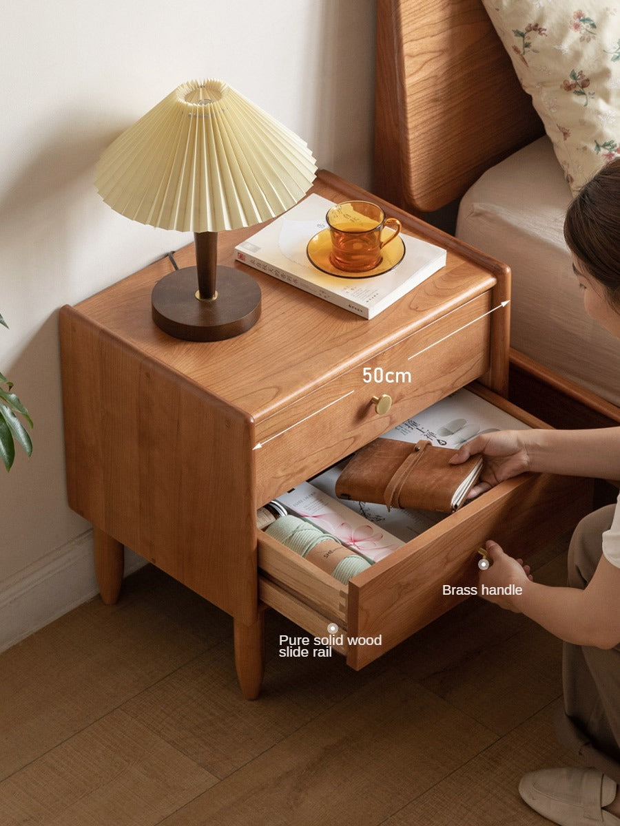 Ash, Cherry Solid Wood Nightstand.
