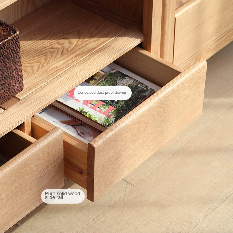 Ash Solid Wood Combination Bookcase Bookshelf