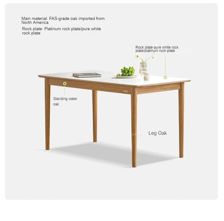 Dining Table with rock slab surface"