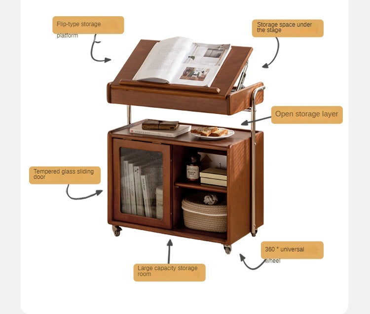 Poplar, Oak Solid Wood Side Cabinet Side Table