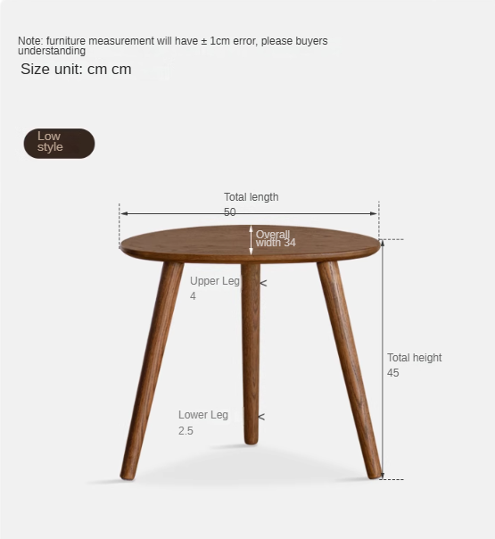 Rubberwood, Oak Solid Wood Walnut Color Side Table