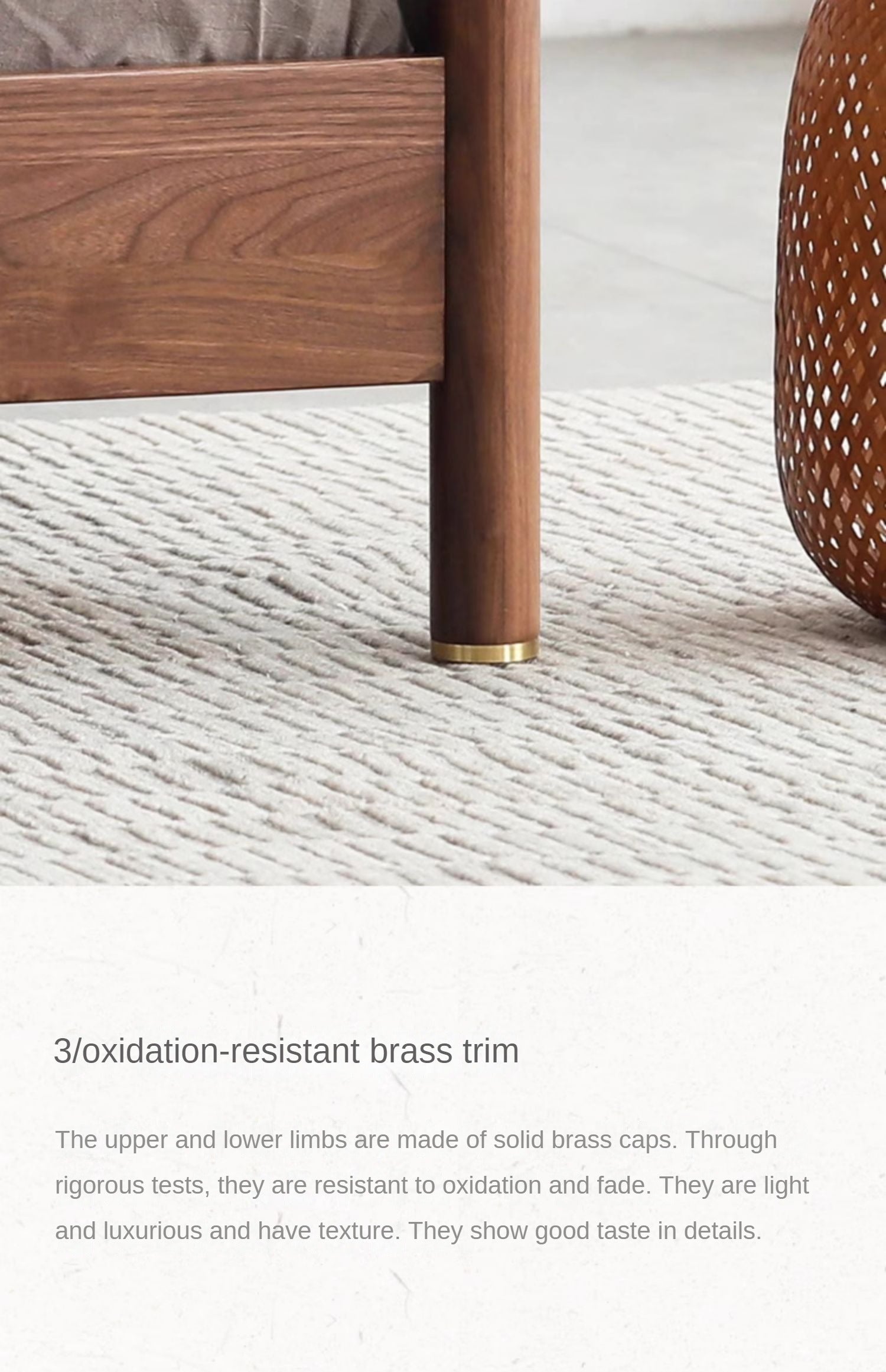 Black Walnut, Ash Solid Wood Bed