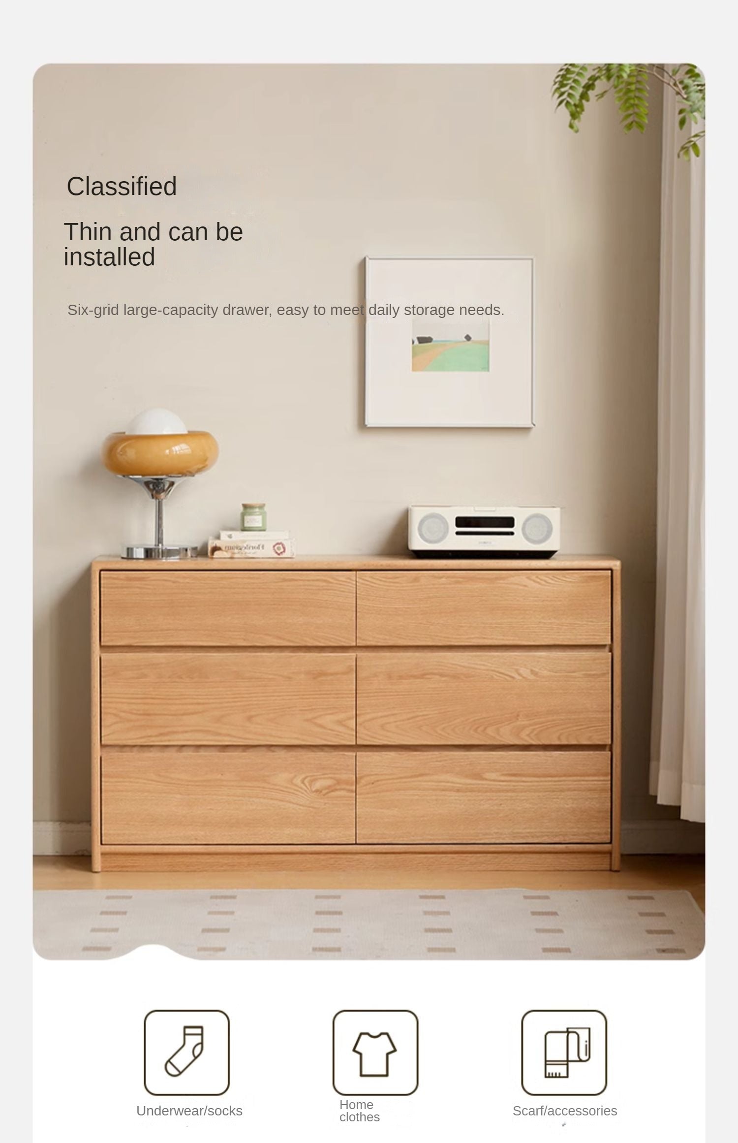 Oak Solid Wood Ultra Narrow Dressing Table