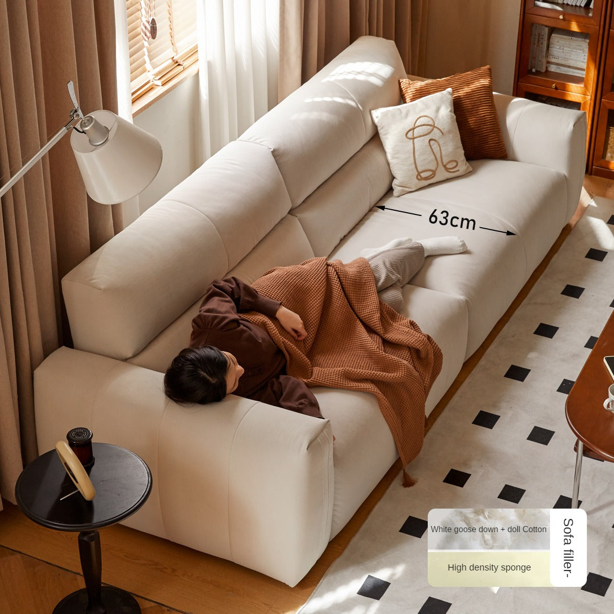 Fabric Cream Style Cat Scratching Cloth Sofa.