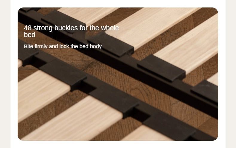 Black Walnut, Oak Solid Wood platform bed, headboard-free Suspended Bed