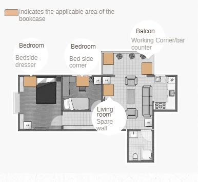 Oak Solid Wood Floor-standing Narrow Bookshelf.