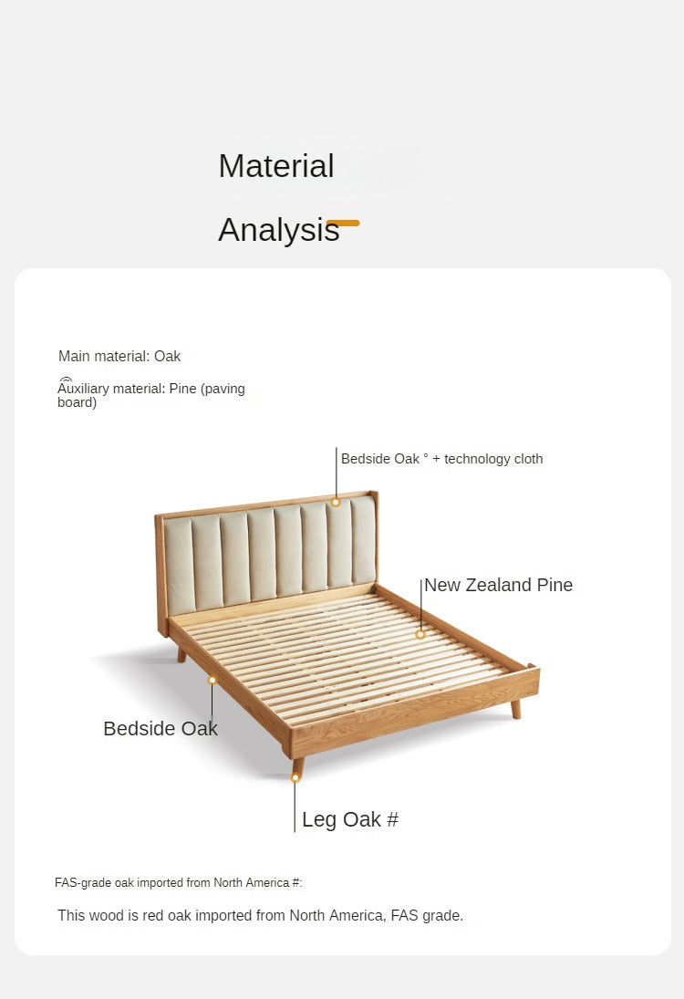 Oak, Ash Solid Wood Technology Cloth Harp Bed