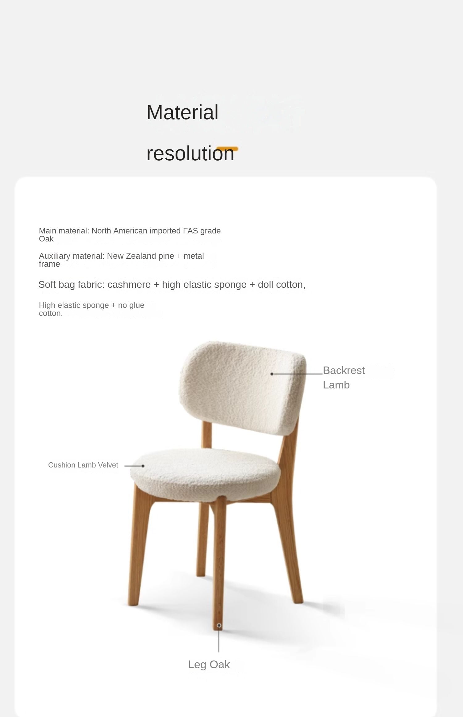 Oak Solid Wood Modern Velvet Soft Makeup Stool