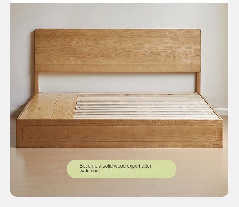 Ash, Oak, Black Walnut Solid Wood Box Bed Modern