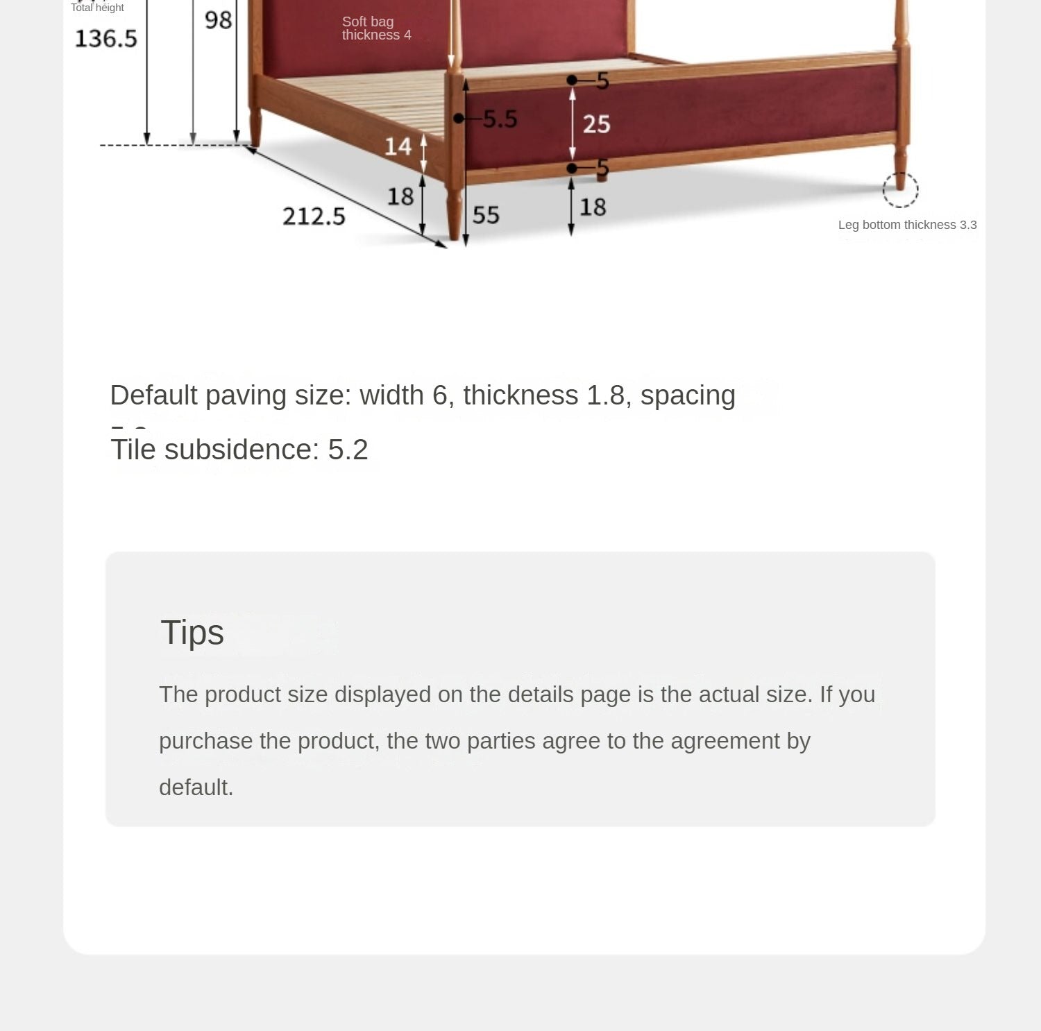 Cherry Wood Solid Wood Bed ,Retro Style, Princess Bed