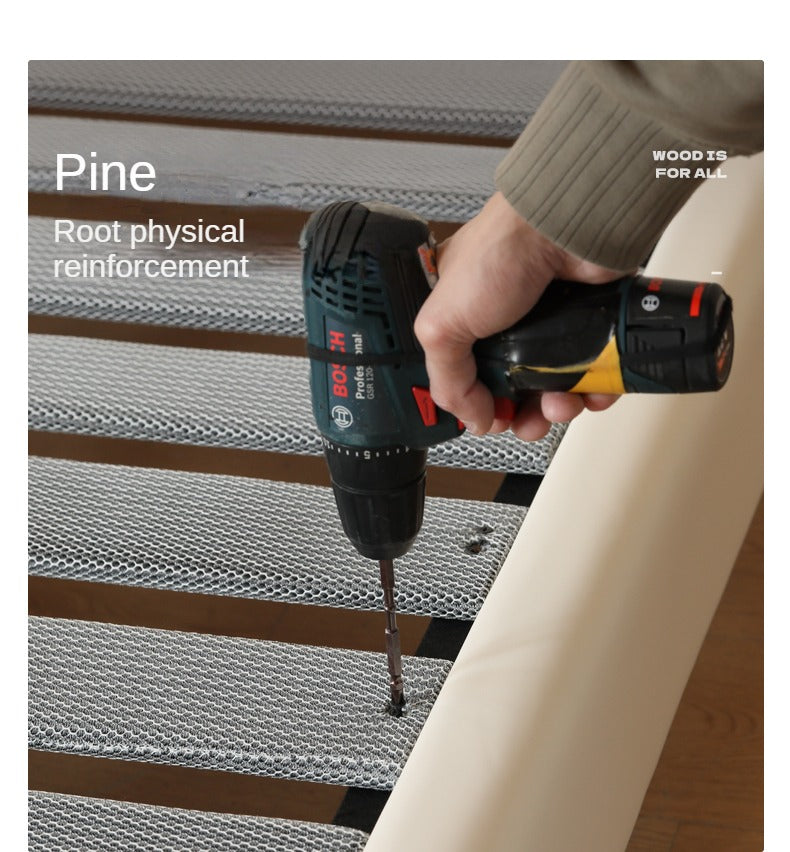 Fabric Soft Bed White Cream Style