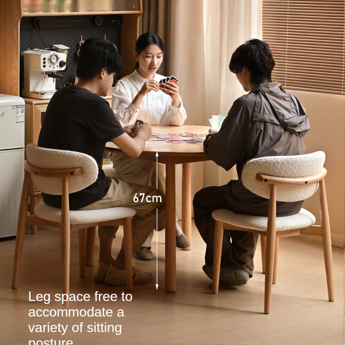 Oak Solid Wood Round Dining Table