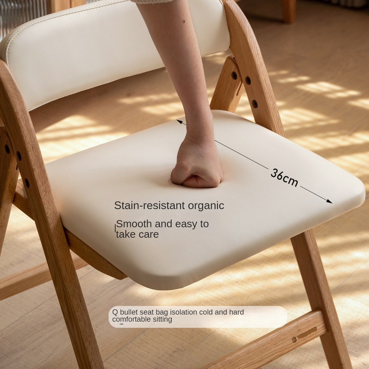 Solid Rubberwood, Oak Solid Wood Organic Leisure Folding Chair