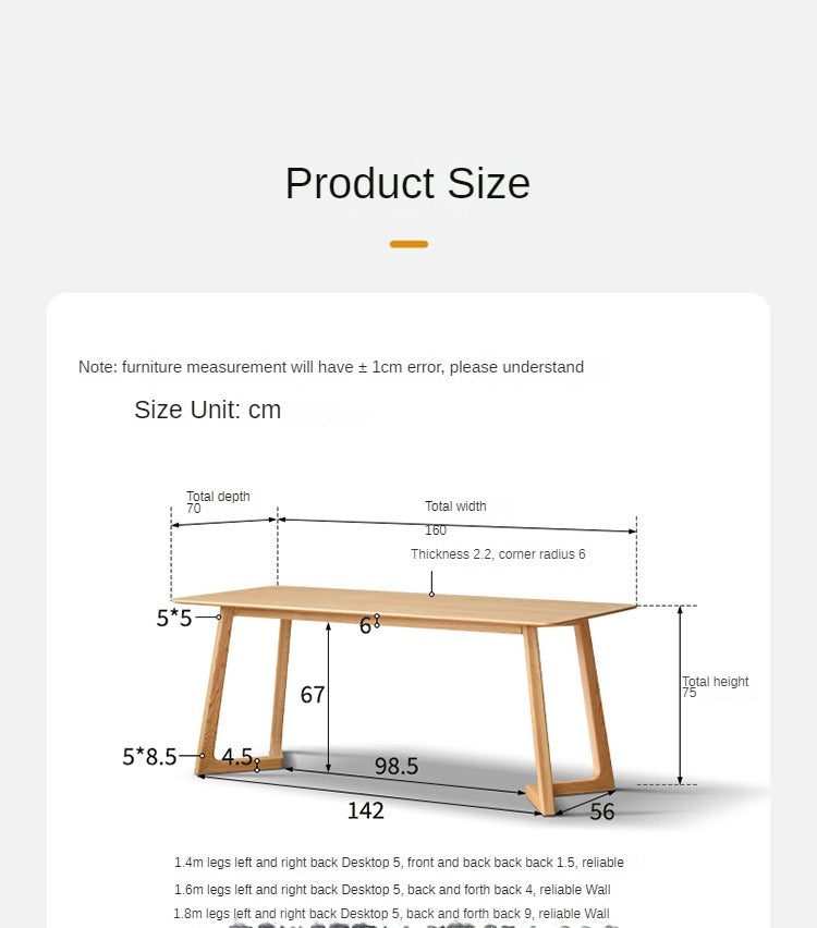 Oak, Ash Solid Wood Large Office Desk