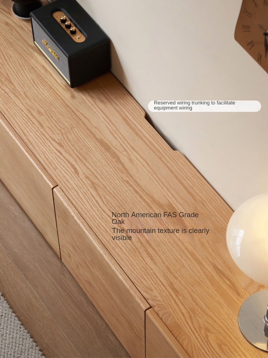 Oak Solid Wood Floor Storage TV Cabinet.