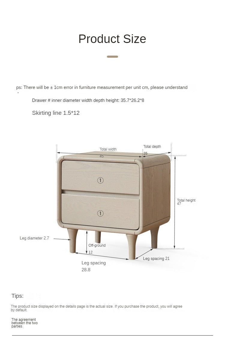Tulipwood Solid Wood Nightstand Light Luxury.
