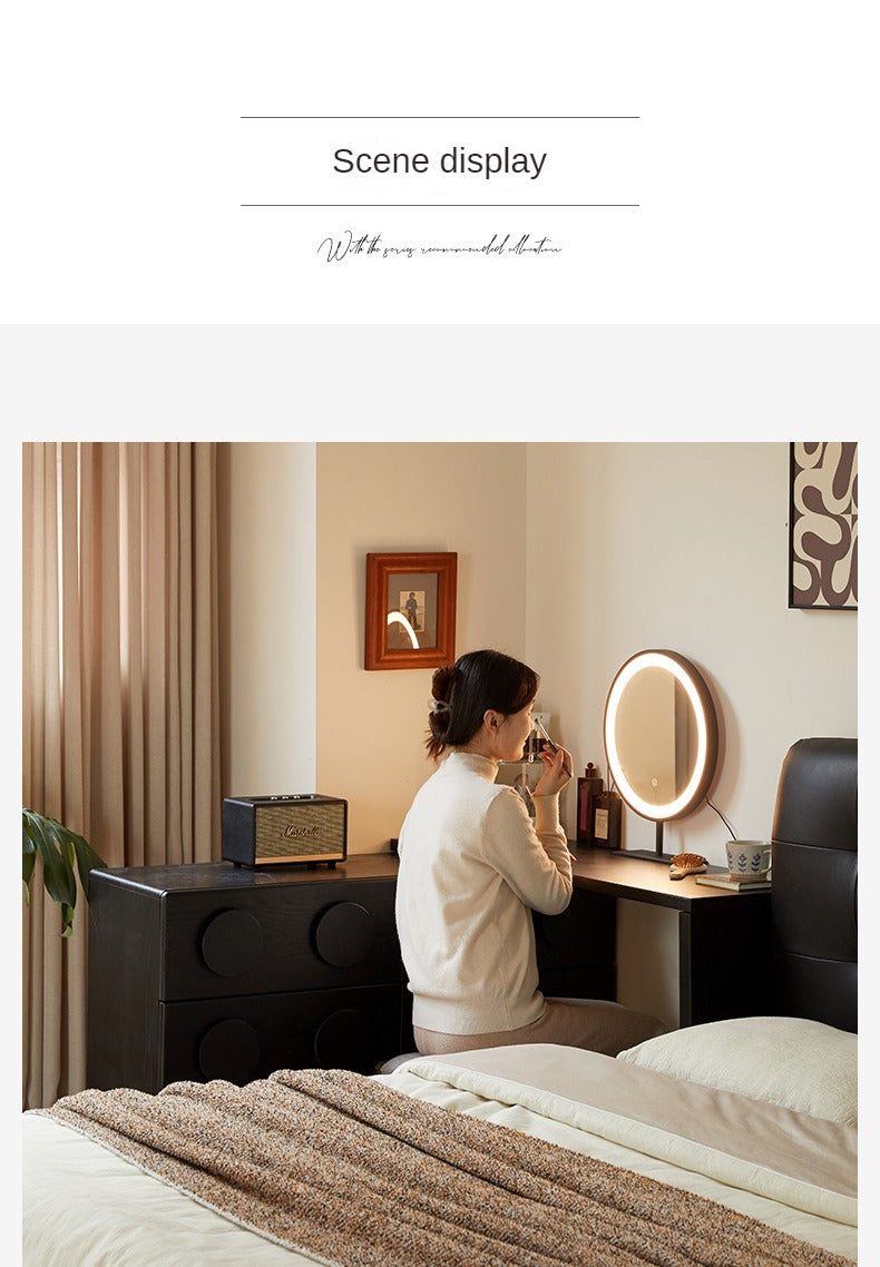 Oak Solid Wood Chest of Drawers Retro Black