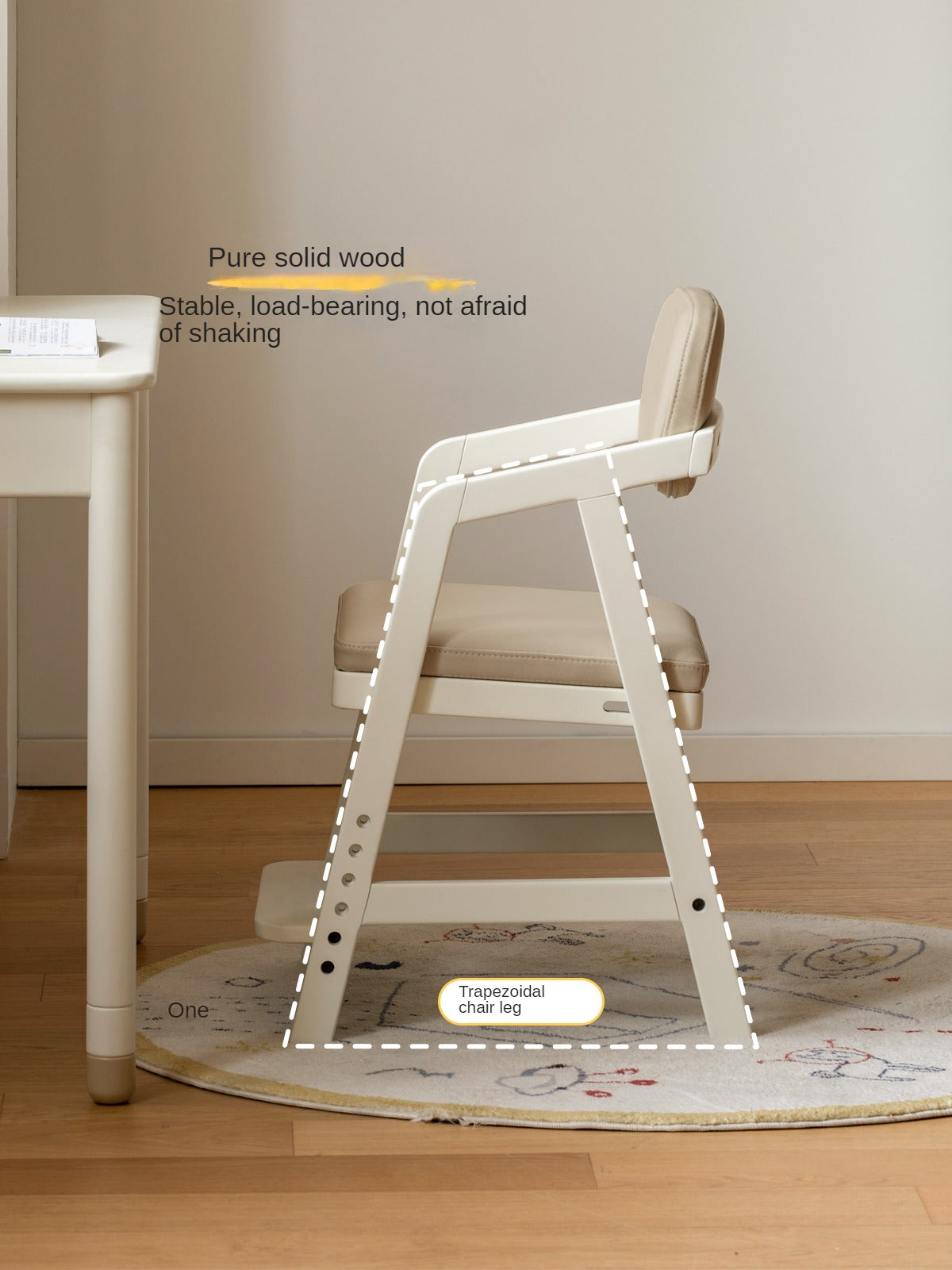 Birch Solid Wood Children's Cream Style Lift Chair.