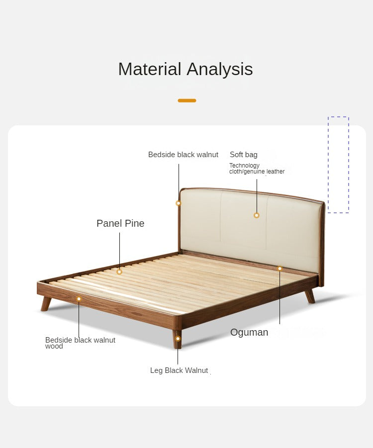 Teak, Black Walnut, Oak Solid Wood First Layer Yellow Cowhide Leather,Technical Cloth