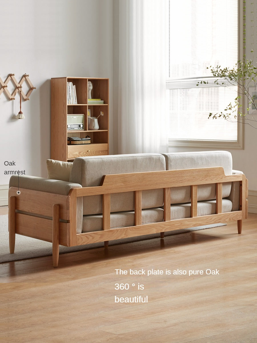 Ash Solid Wood Fabric Sofa.