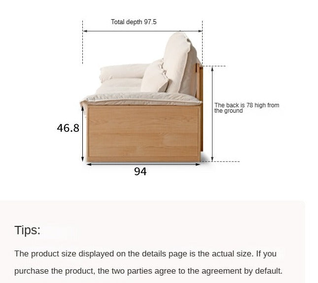 Oak Solid Wood Floor to Floor Tall Sofa.