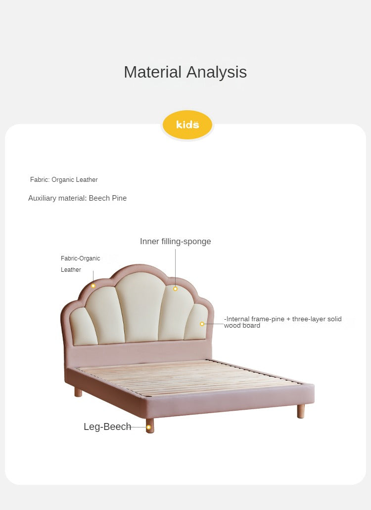 Organic Leather kid's Bed princess bed<