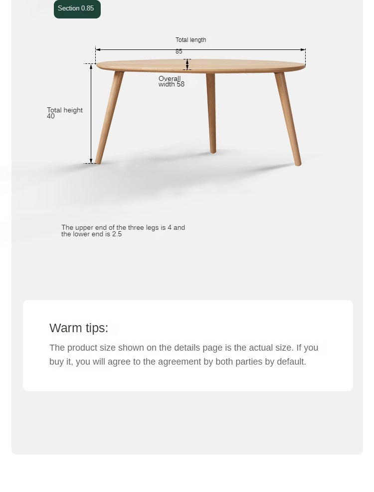 Solid Rubberwood, Oak Solid Wood Small Nordic Side Table