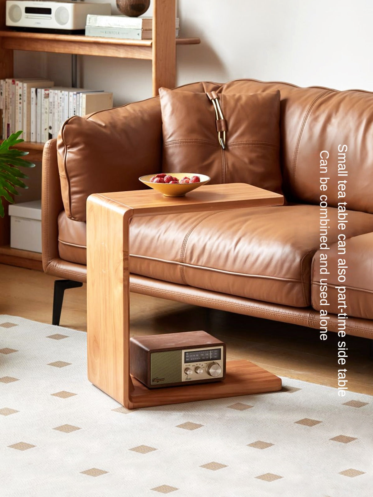 Pine Solid Wood Modern Combination Rock Plate Coffee Table