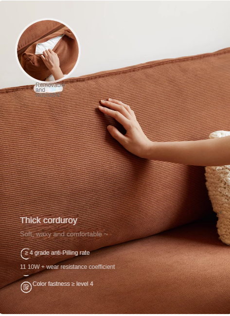 Oak Solid Wood Fabric Sofa.