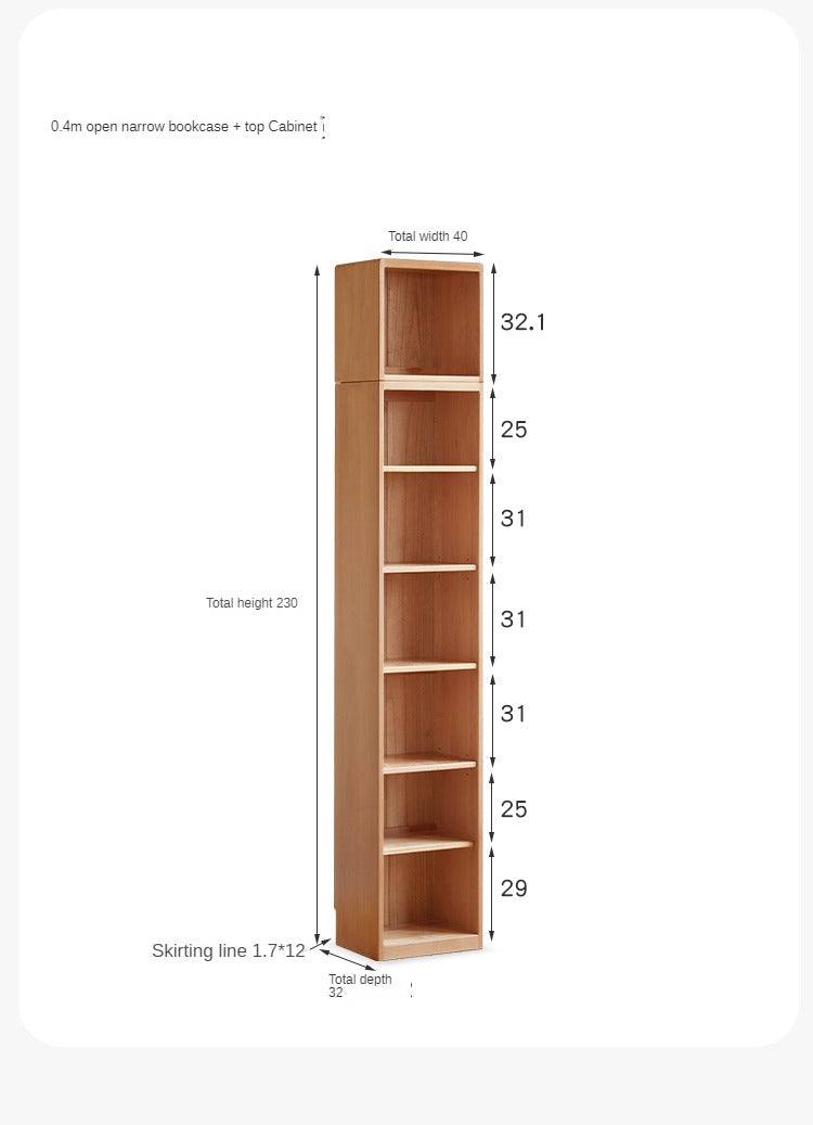 Beech Solid Wood Bookcase Combination Cabinet