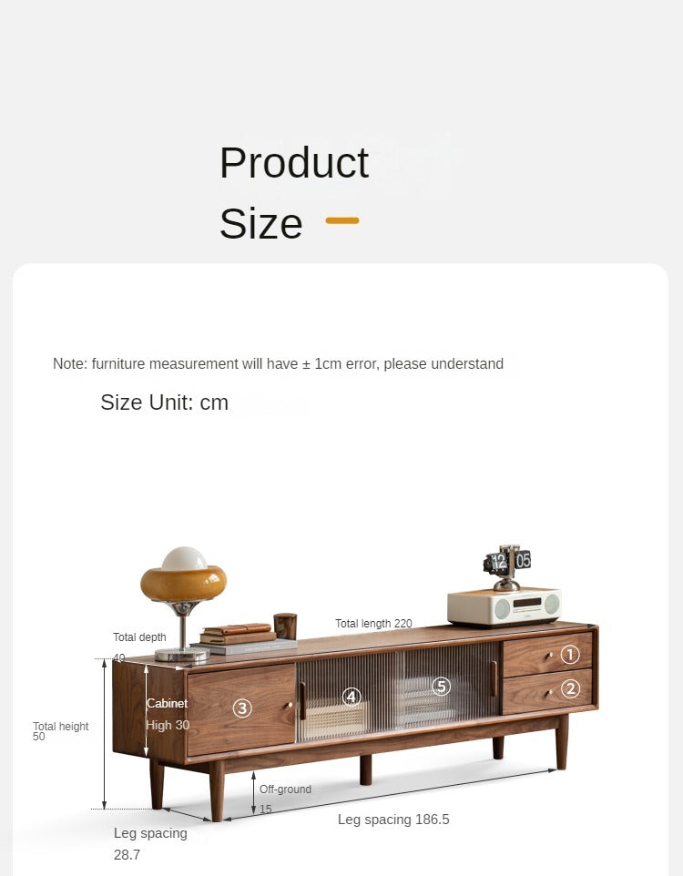 Black Walnut, Teak solid wood TV Cabinet.